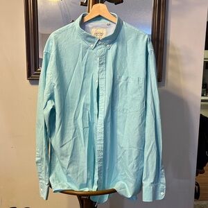 Oxford Men's Casual Button Down Shirt - teal / aqua blue tone